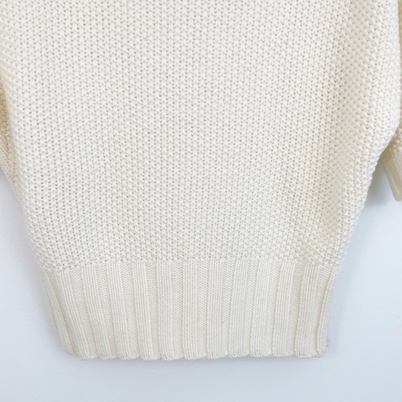 Express Cream Wool Blend Cable Knit Short Sleeves Sweater Size Xsmall - Picture 13 of 16